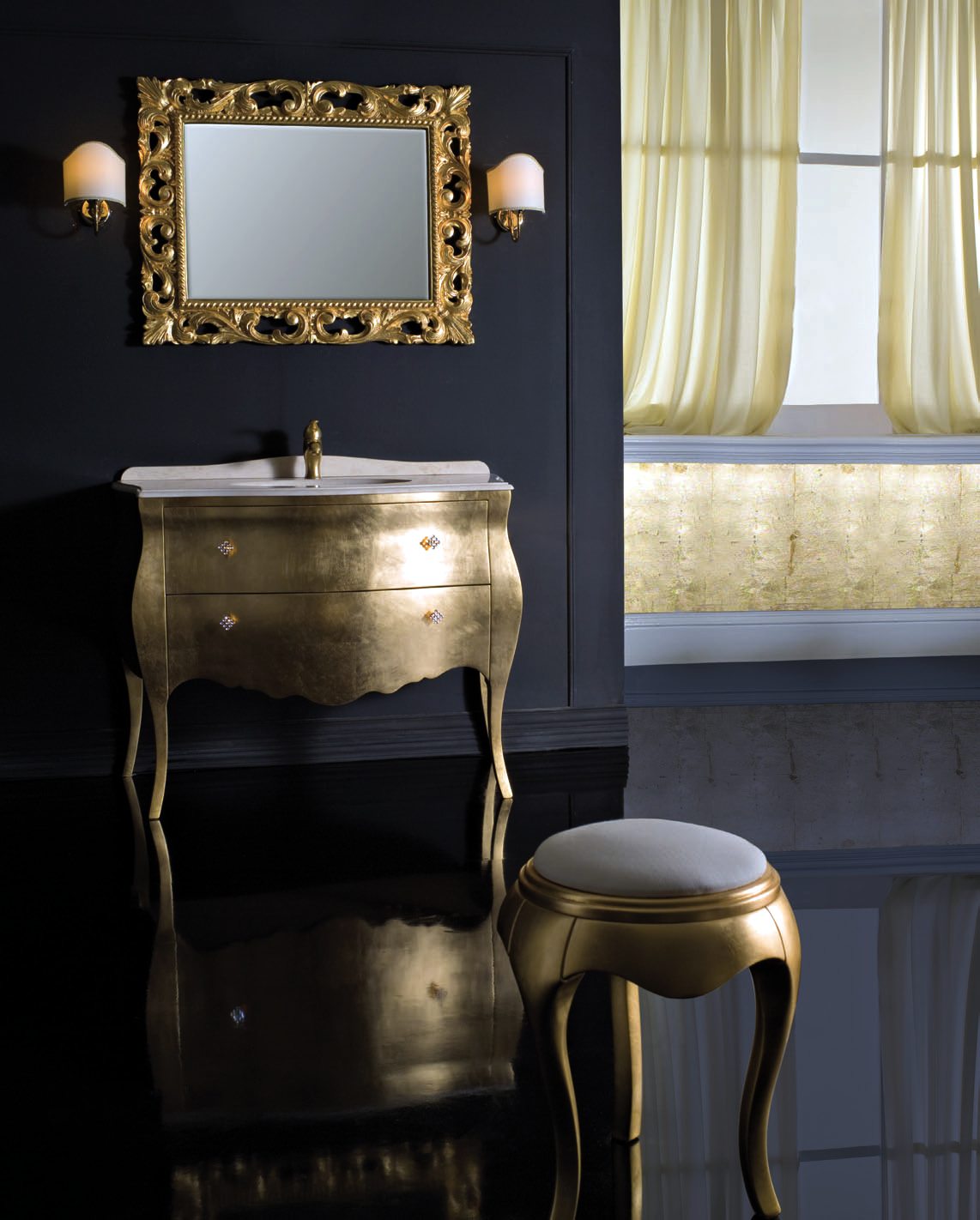 Gold & Barock – klassische Badmöbel Lasa Idea, Ansicht 2