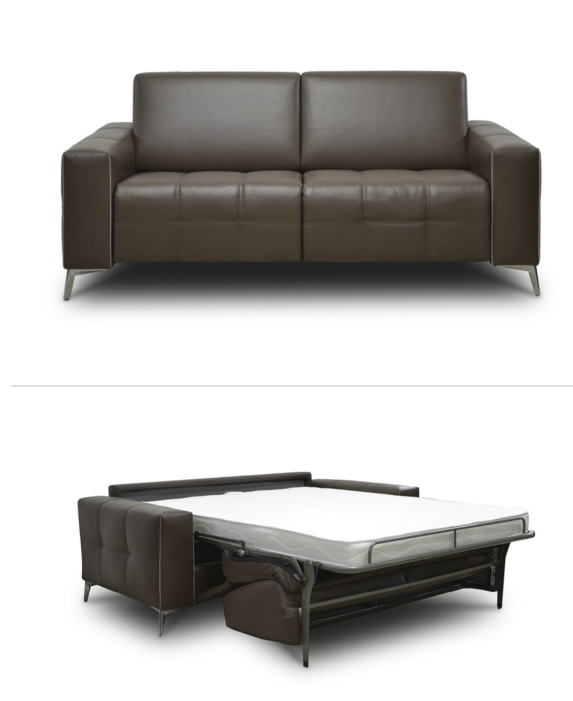 Schlafsofa Alvin – als Sofa und ausgeklappt als Bett