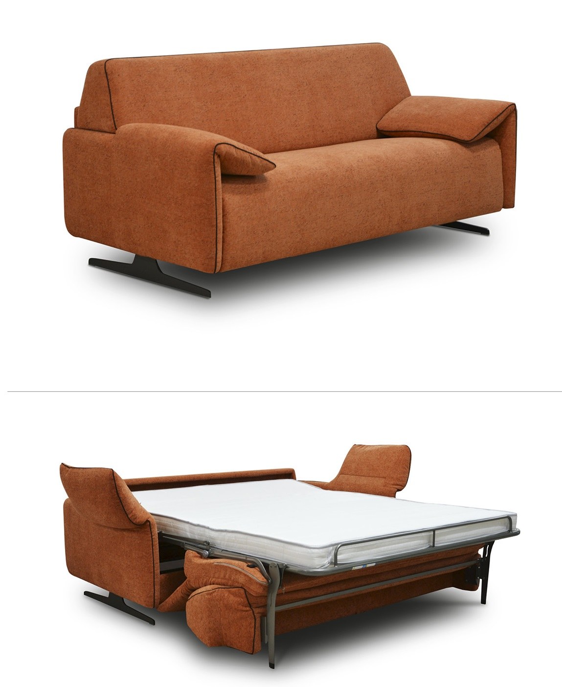 Schlafsofa Fanta – als Sofa und ausgeklappt als Bett