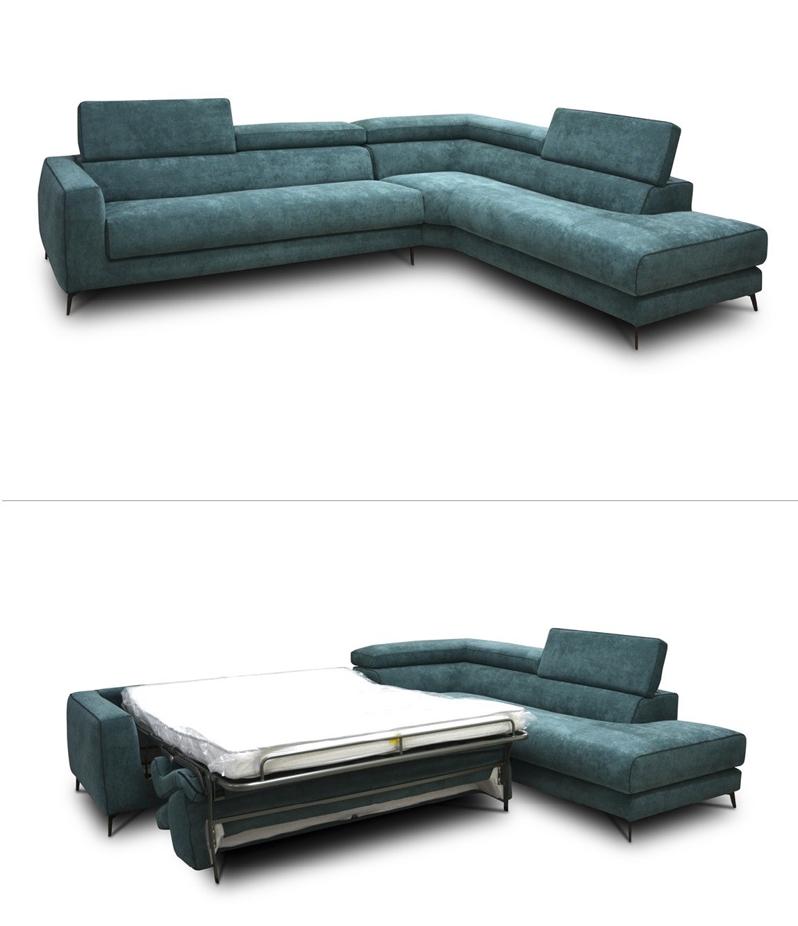 Schlafsofa Jolly – als Sofa und ausgeklappt als Bett