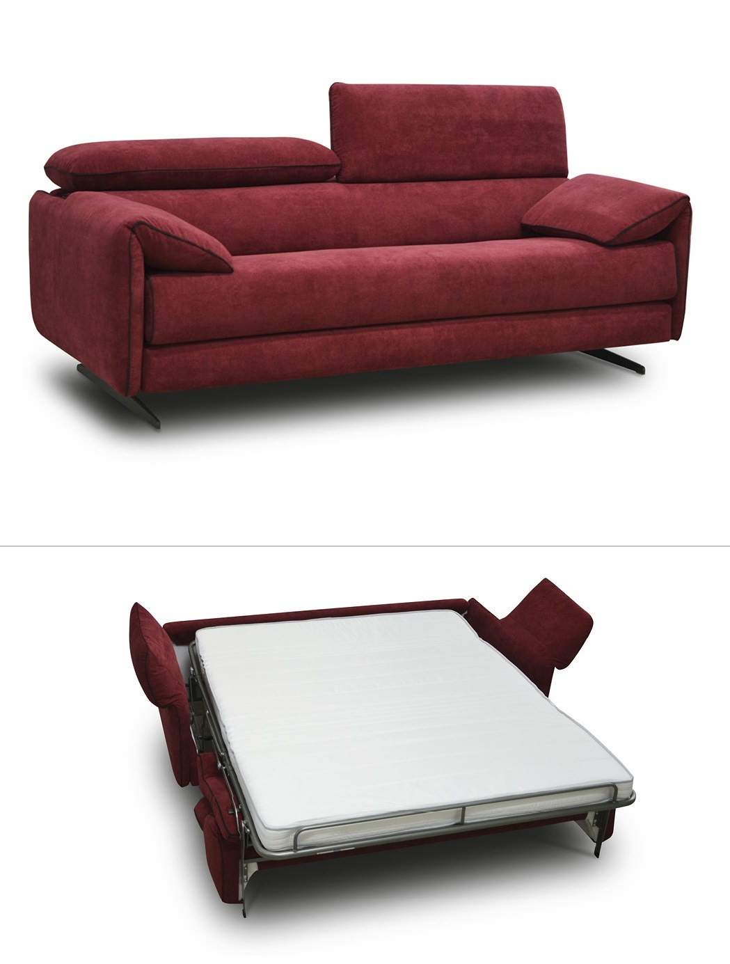 Schlafsofa Lando – als Sofa und ausgeklappt als Bett