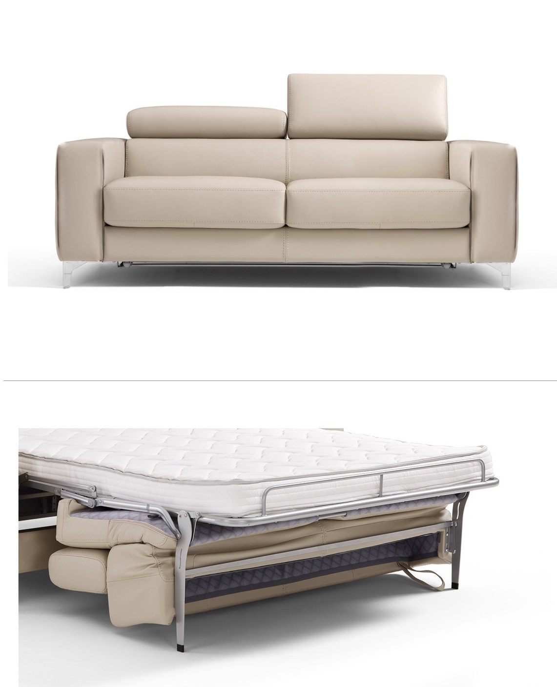 Schlafsofa Madesio – als Sofa und ausgeklappt als Bett