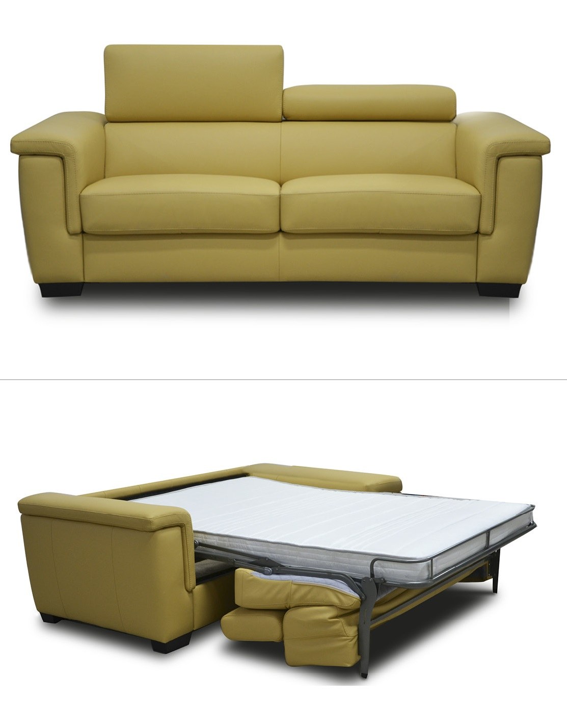 Schlafsofa Rella – als Sofa und ausgeklappt als Bett